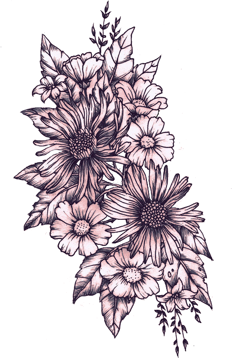 Floral Tattoo Design Illustration