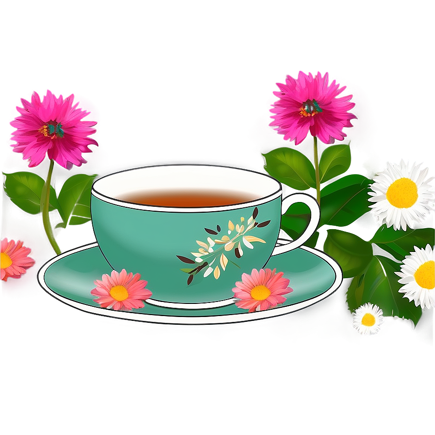 Floral Tea Composition Png 24