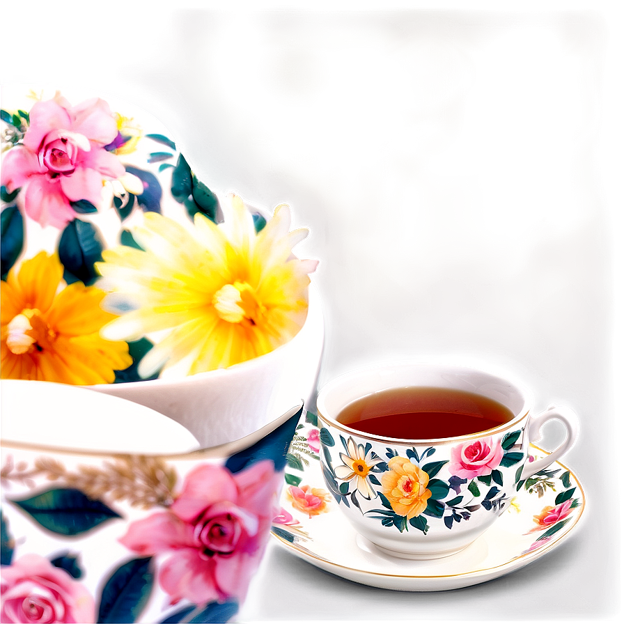 Floral Tea Cup Collection Png 84