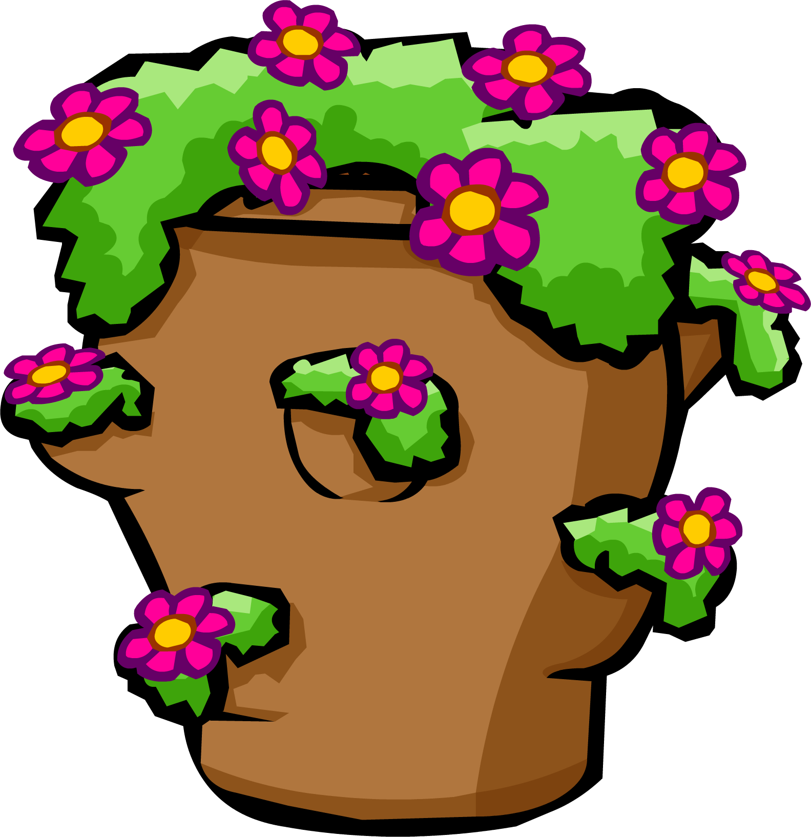 Floral Tiki Planter Illustration