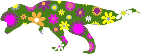 Floral Tyrannosaurus Rex Silhouette