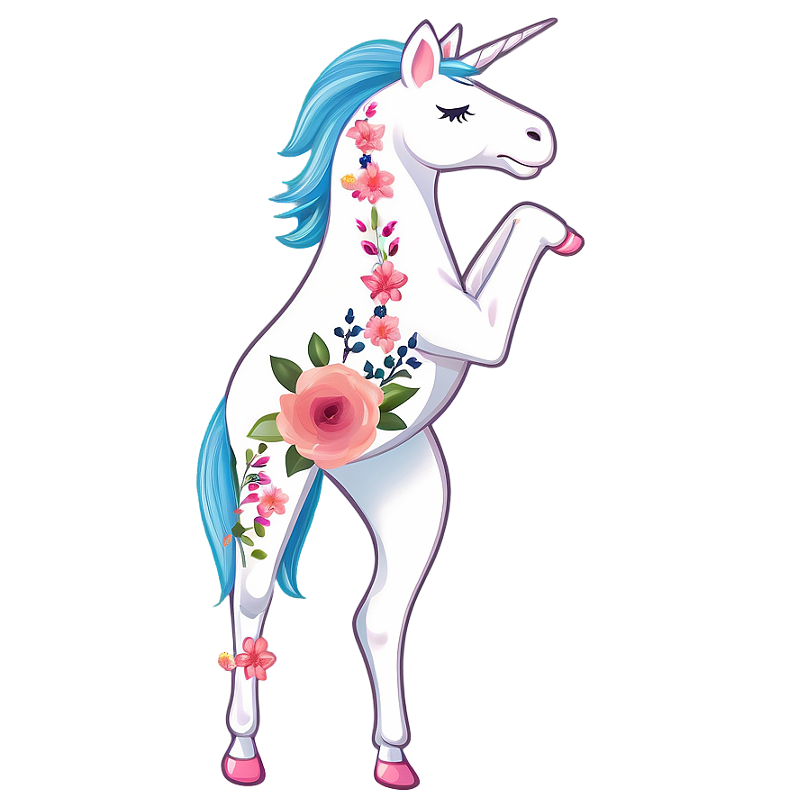 Floral Unicorn Clipart Png Bsc38