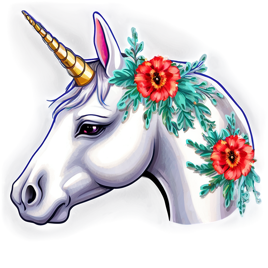 Floral Unicorn Png Rac