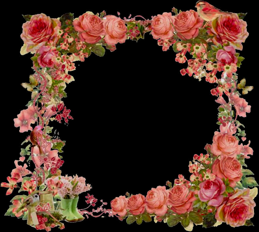 Floral Vintage Frame Design