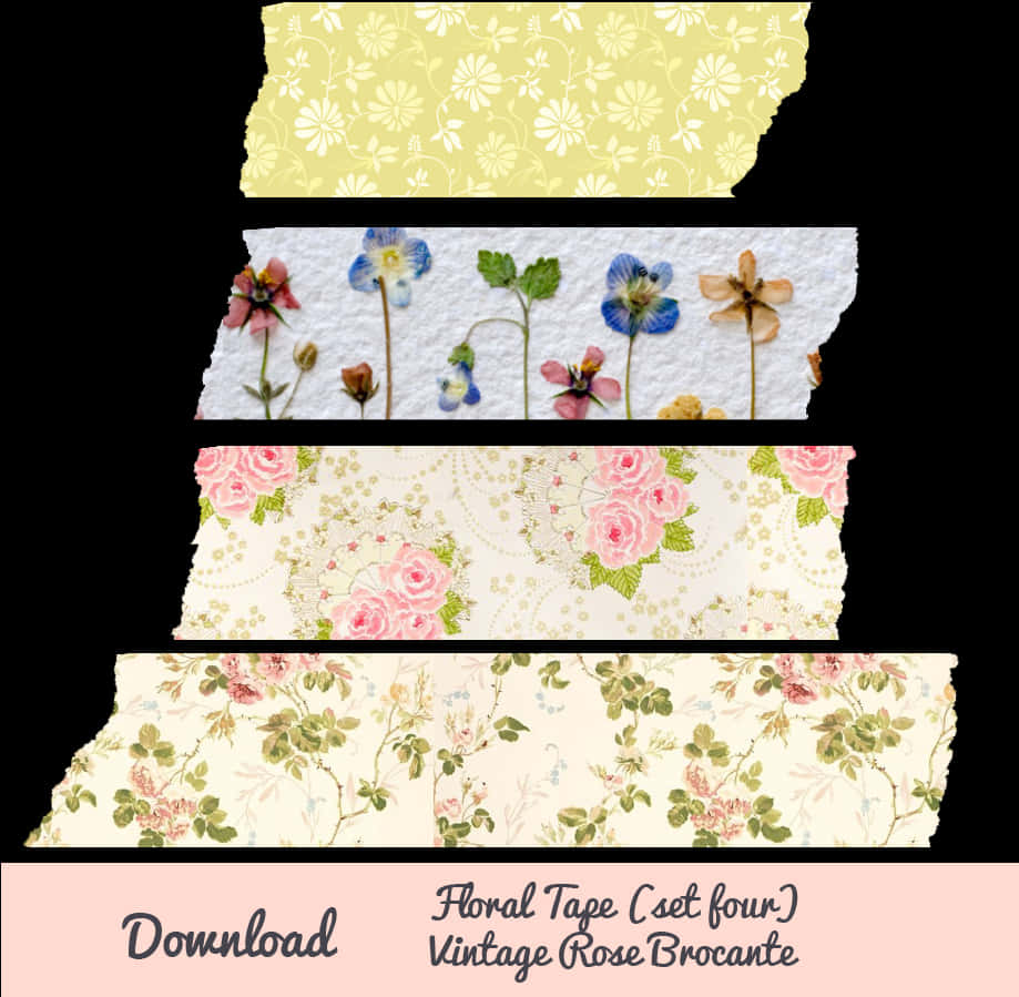 Floral Washi Tape Designs Vintage Rose Brocante
