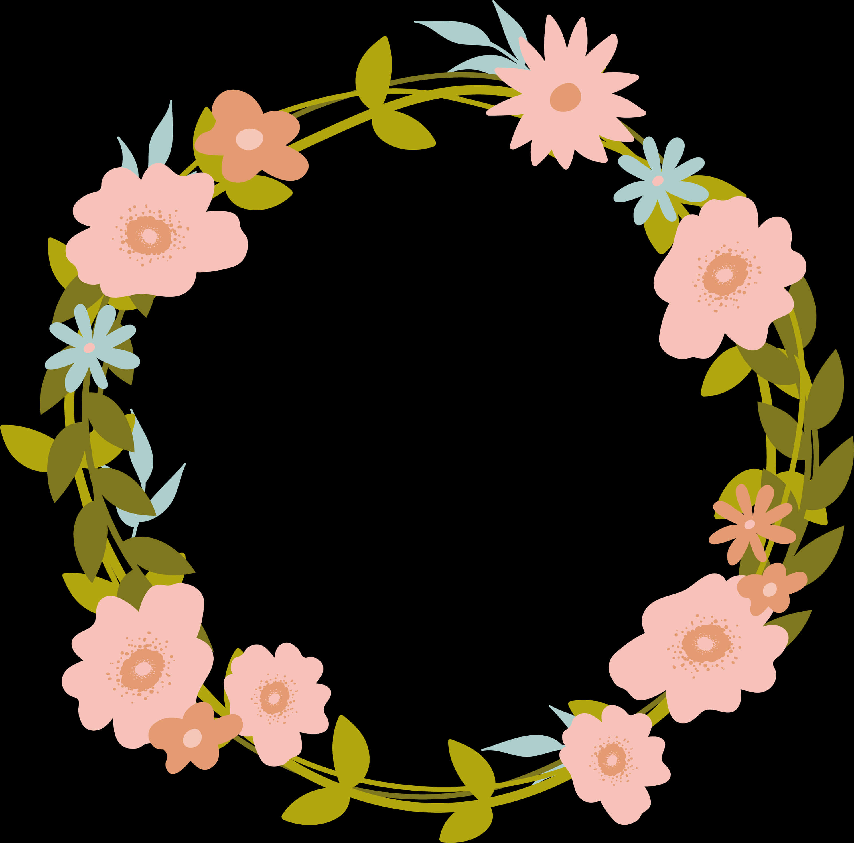 Floral Wreath Graphic Design