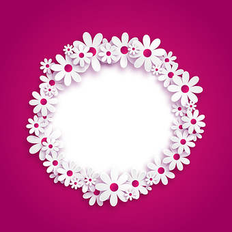 Floral_ Wreath_on_ Magenta_ Background