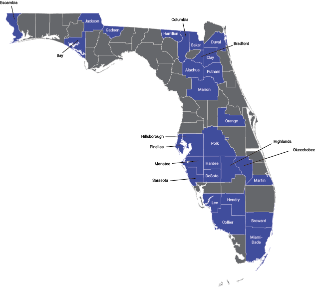 Florida Counties Economic Map