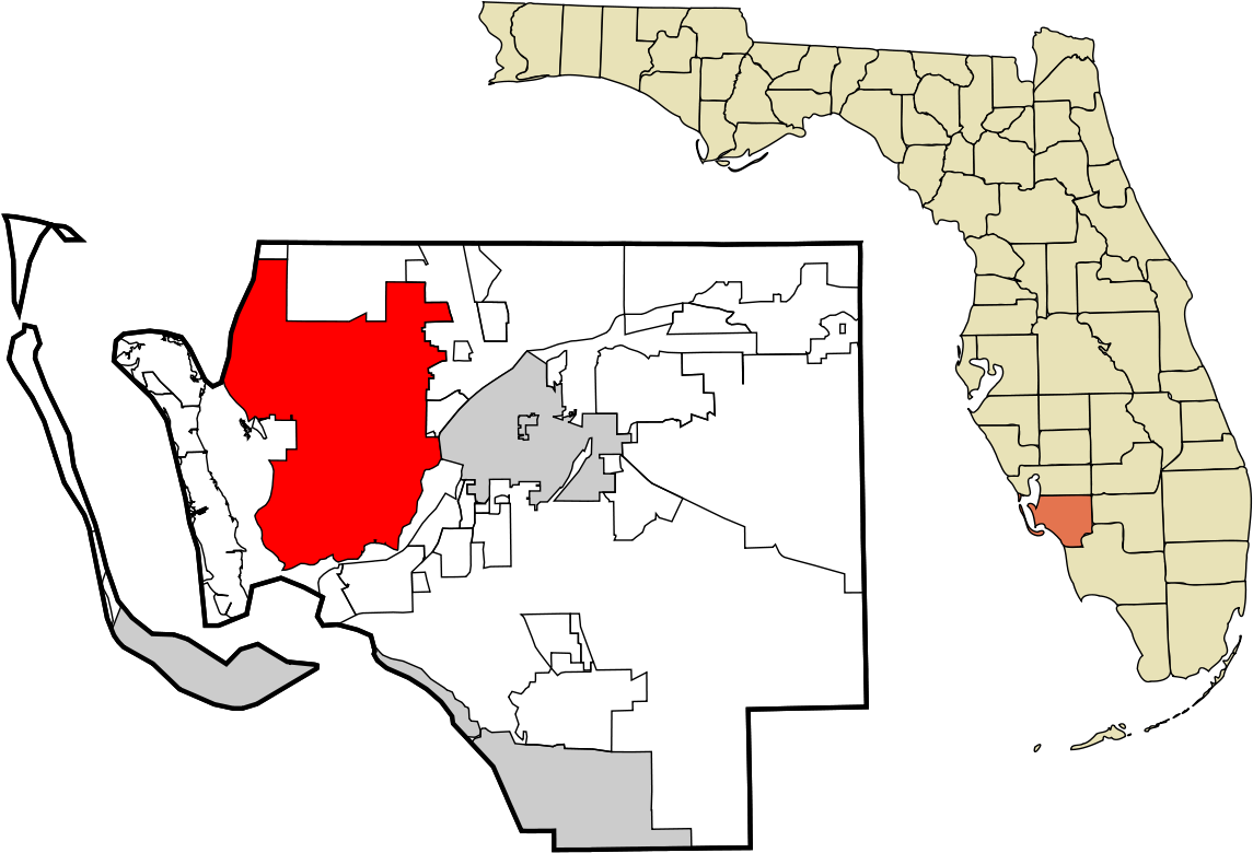 Florida Counties Highlighted Map