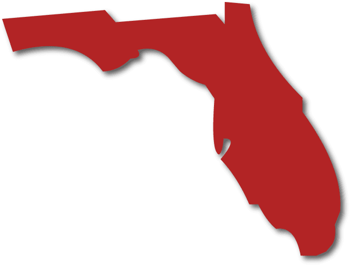 Florida Outline Red Background