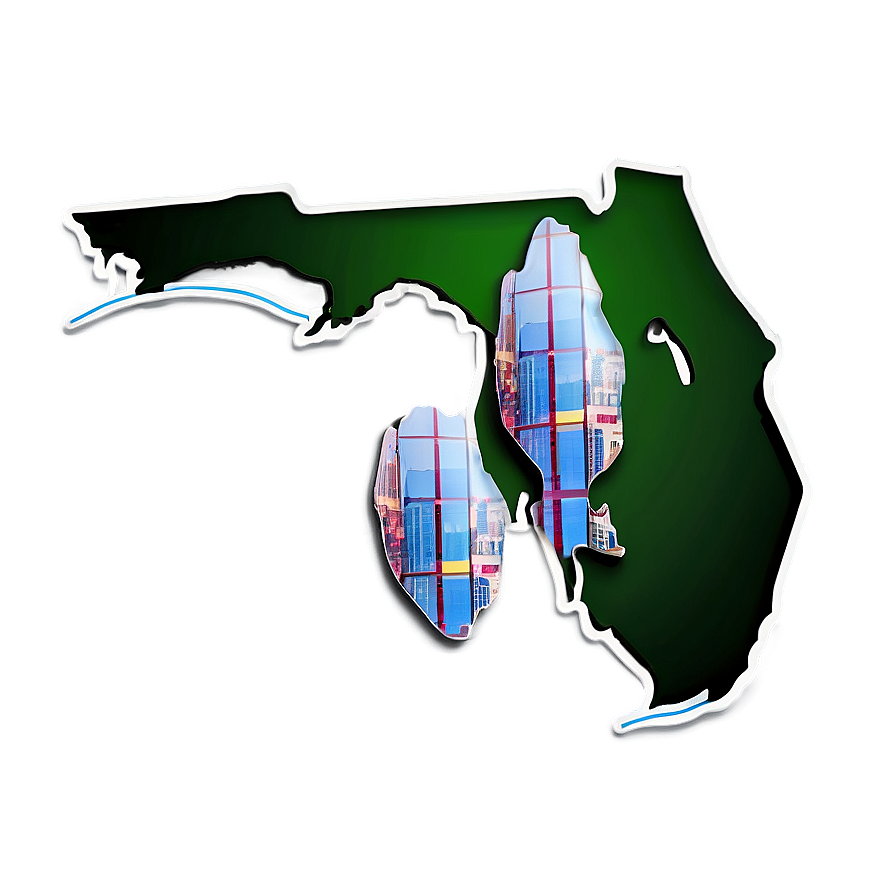 Florida Outline With Cities Png 26