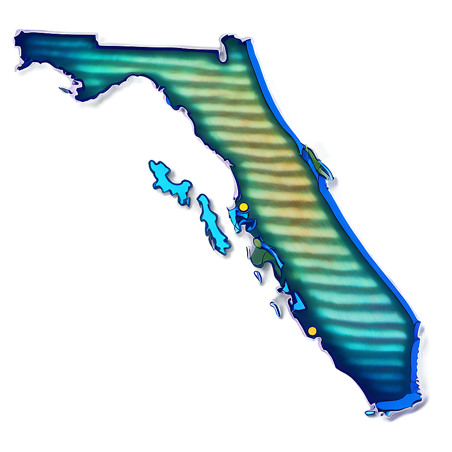 Florida Outline With Waves Png 2