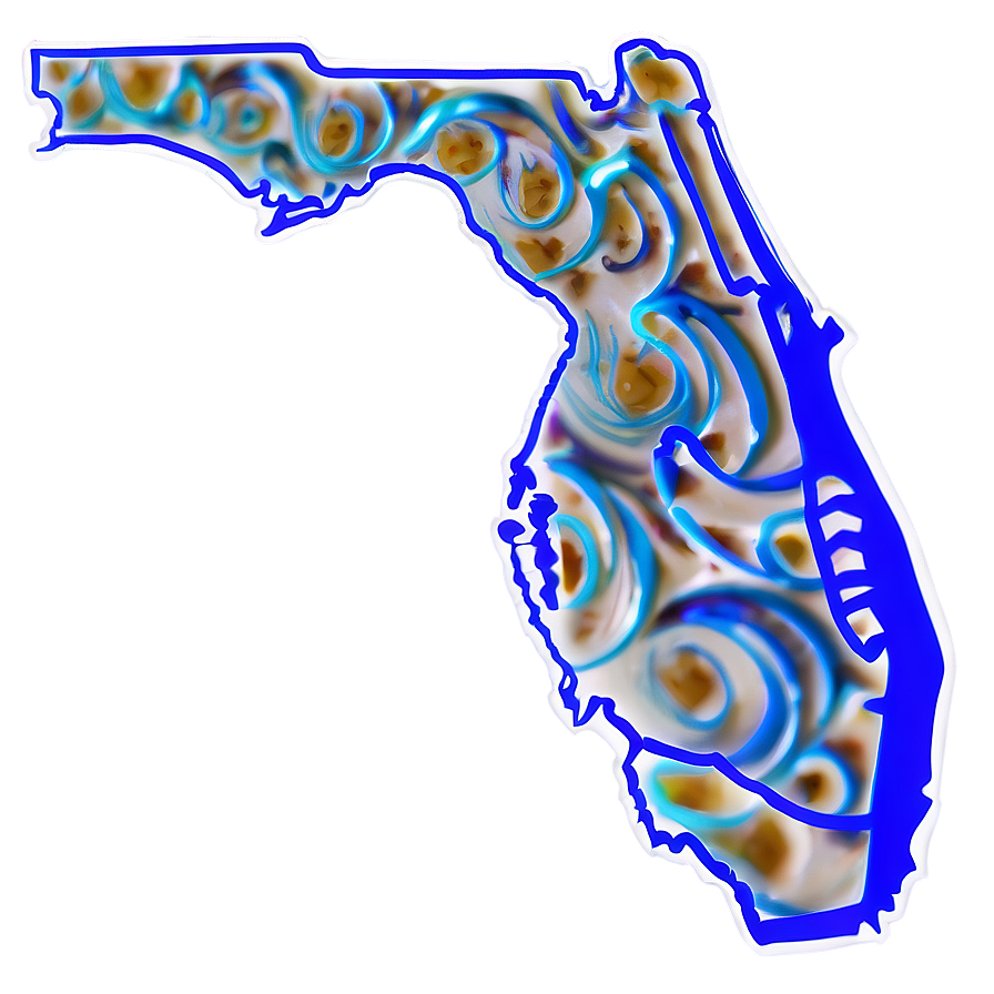 Florida Outline With Waves Png 38