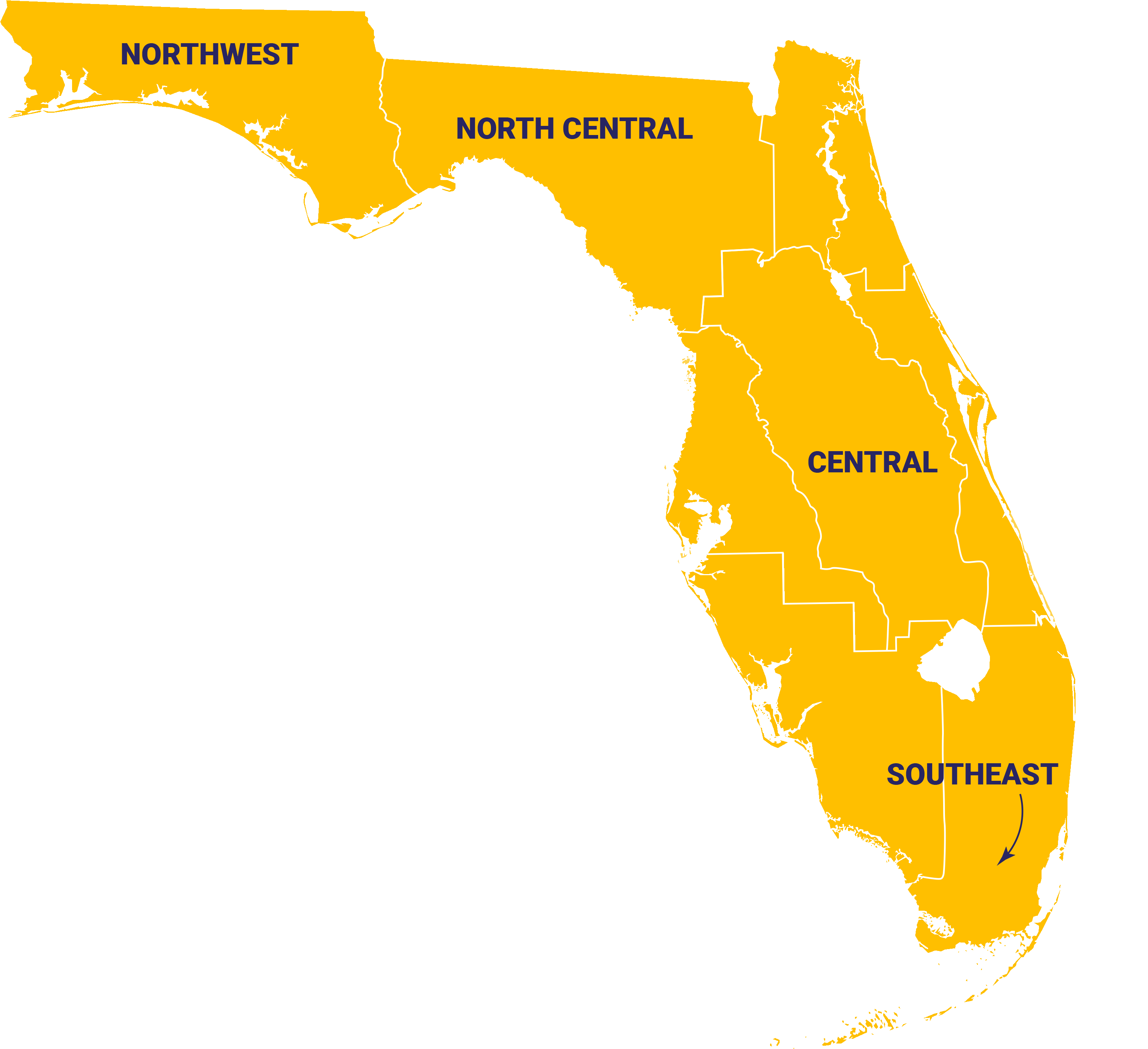 Florida Regional Divisions Map