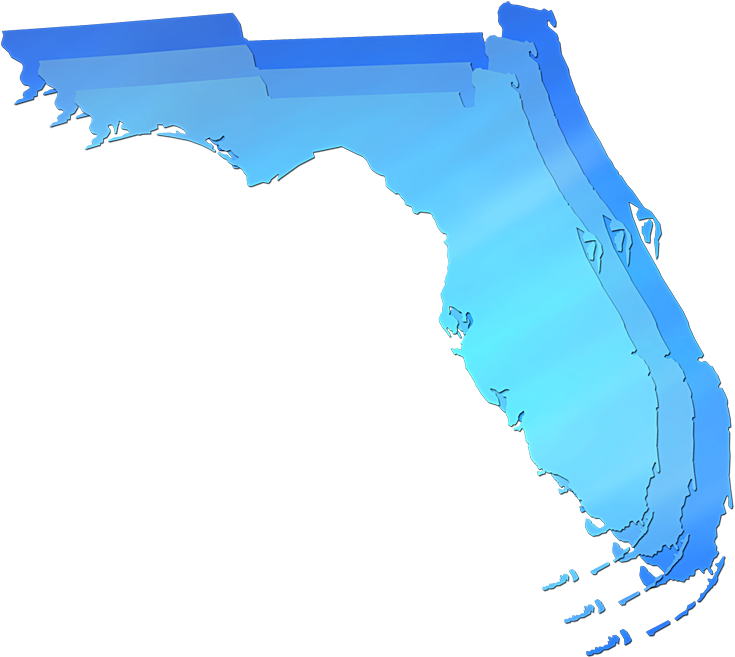 Florida3 D Map Gradient Blue