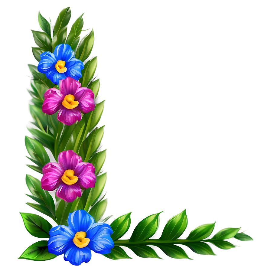 Flower Border Png Mga