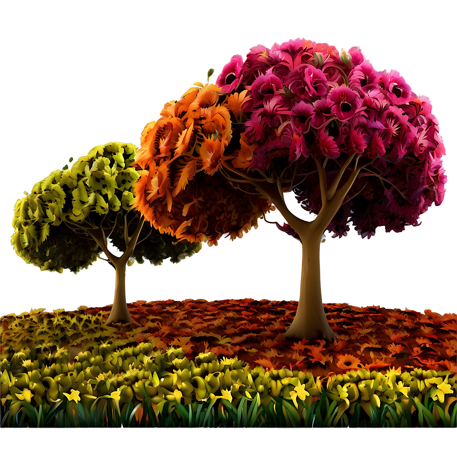 Flower Carpeted Trees Png 05042024