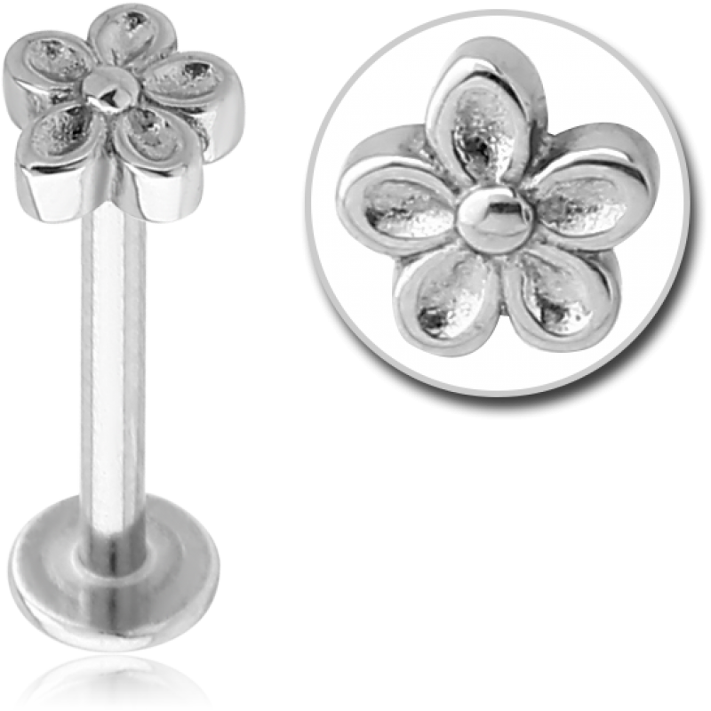 Flower Design Labret Piercing Jewelry