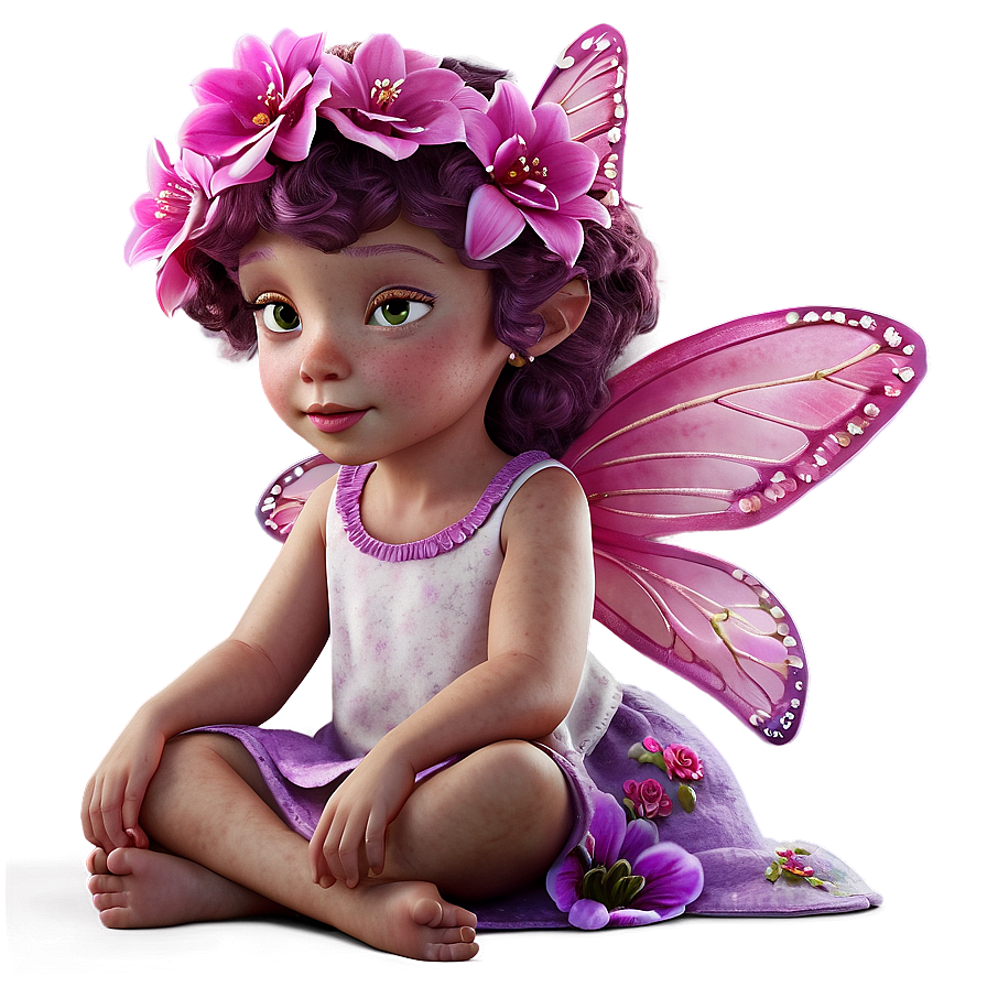 Flower Fairy Sitting Png 36