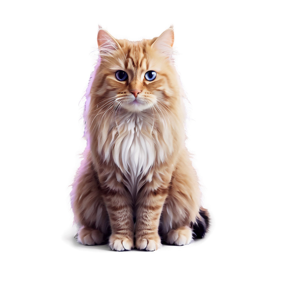 Fluffy Cat Illustration Png D