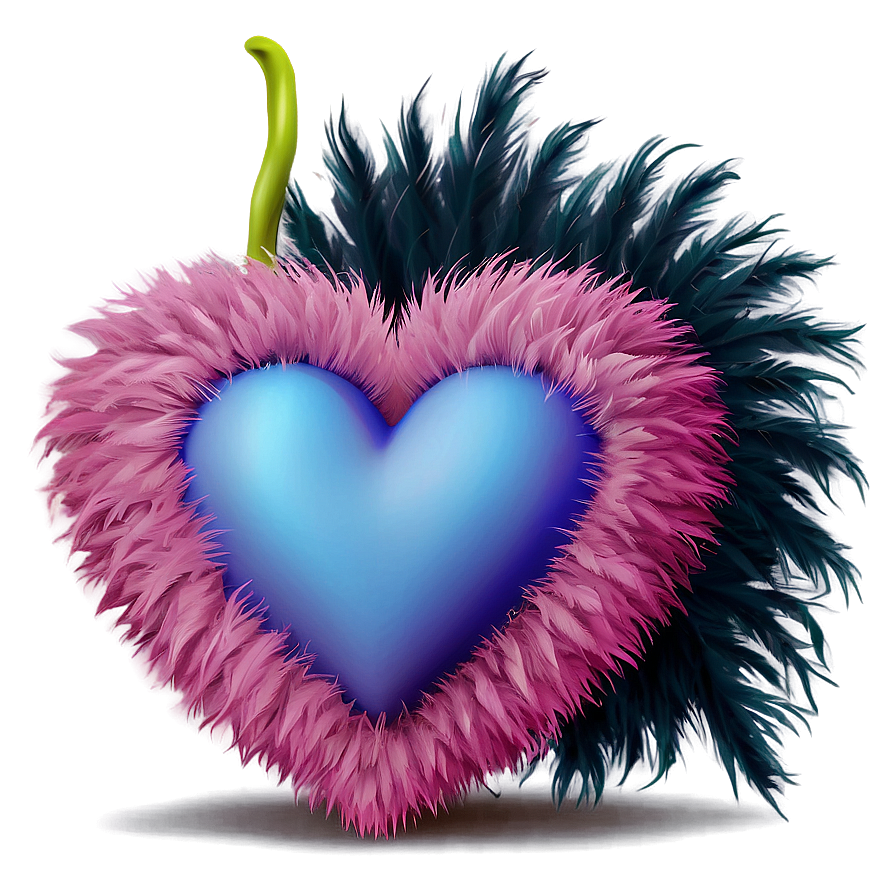 Fluffy Heart Emoji Png Design 51