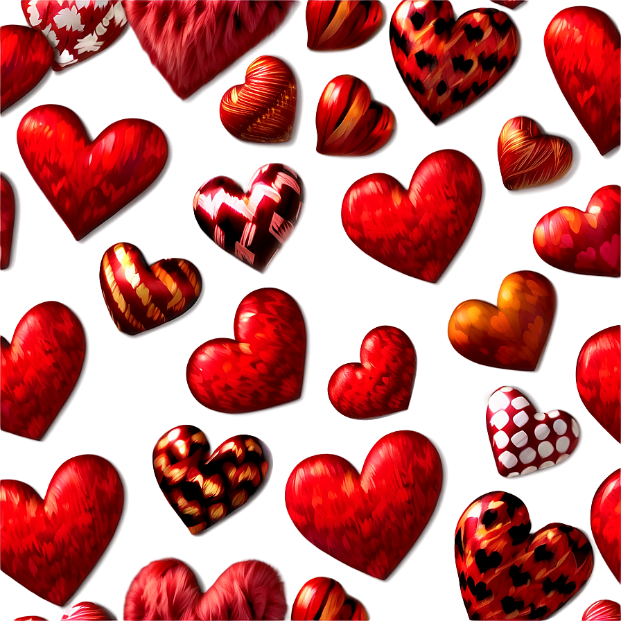 Fluffy Red Hearts Texture Png 35