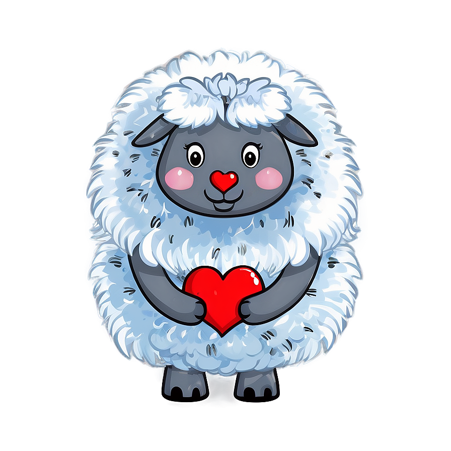 Fluffy Valentines Day Sheep Png Egf