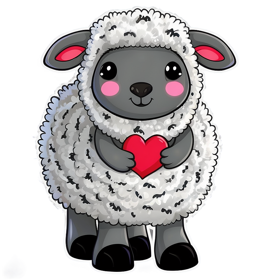 Fluffy Valentines Day Sheep Png Gmj