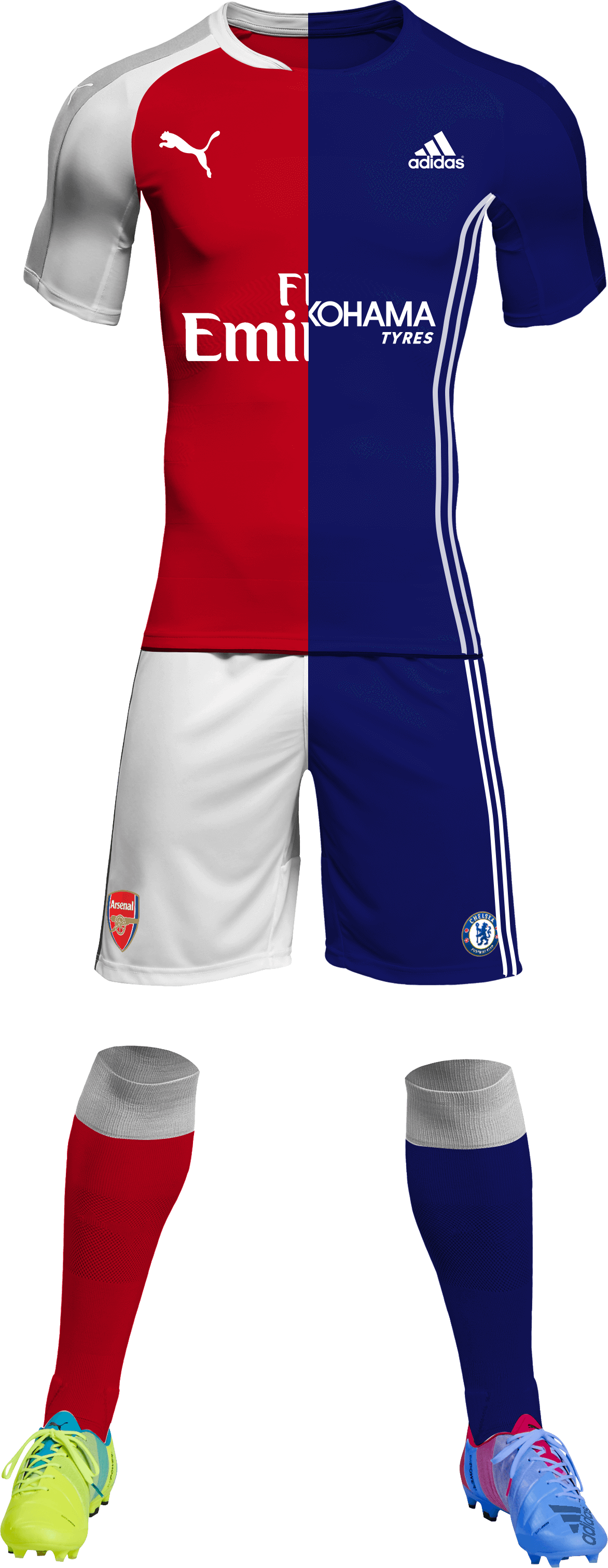Fly Emirates Arsenal Chelsea Football Kit Hybrid