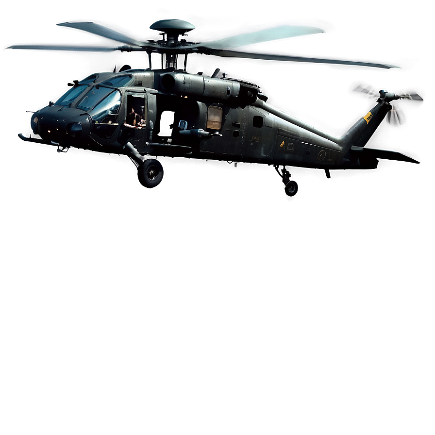 Flying Black Hawk Helicopter Png Fhs3