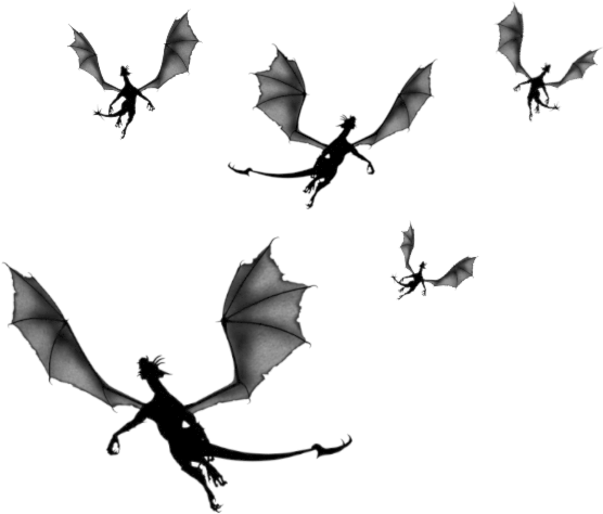 Flying Dragon Silhouettes