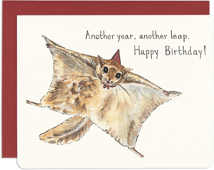 Flying Squirrel Birthday Card