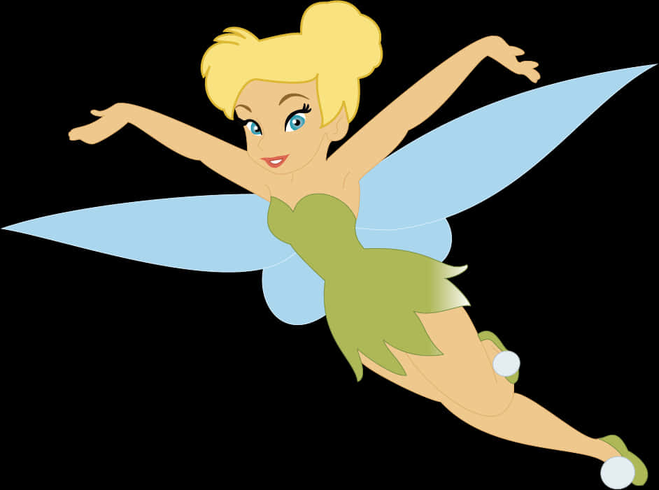 Flying Tinkerbell Character Illustration