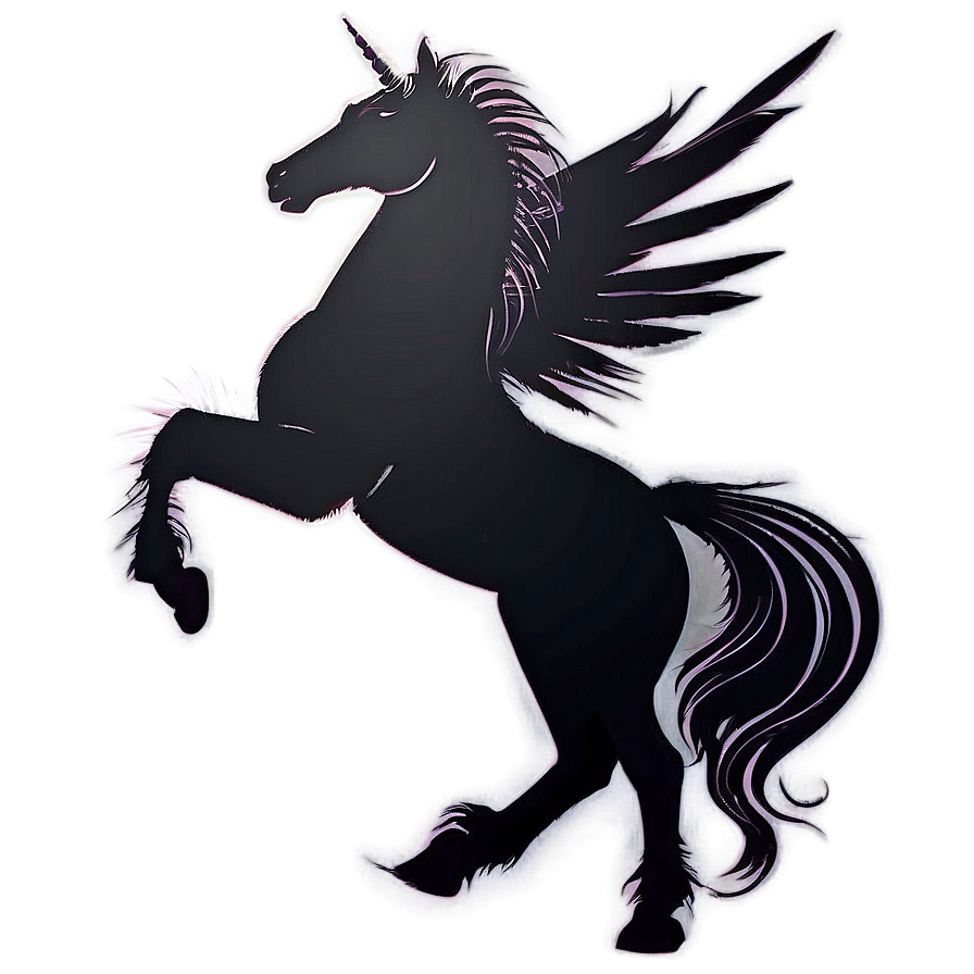 Flying Unicorn Silhouette Png Xvr