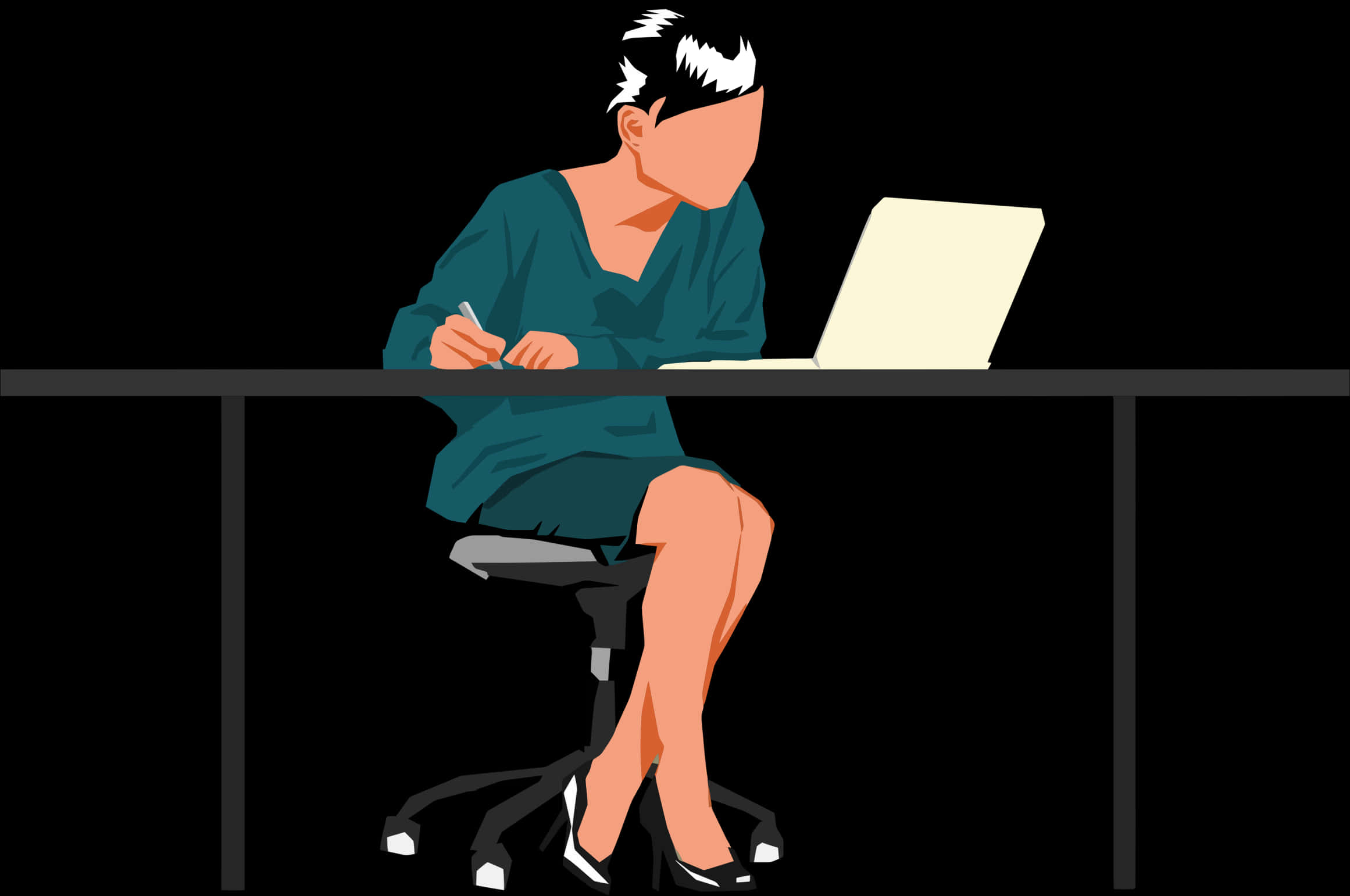 Focused Professional Workingat Desk