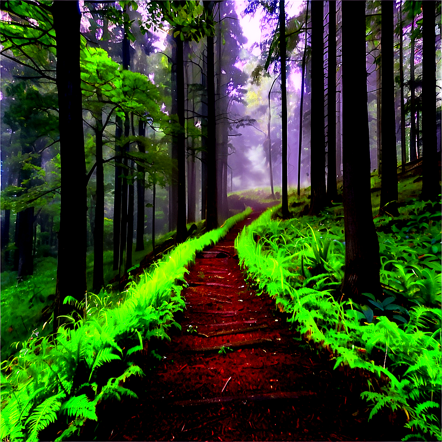 Foggy Forest Path Png Mde72