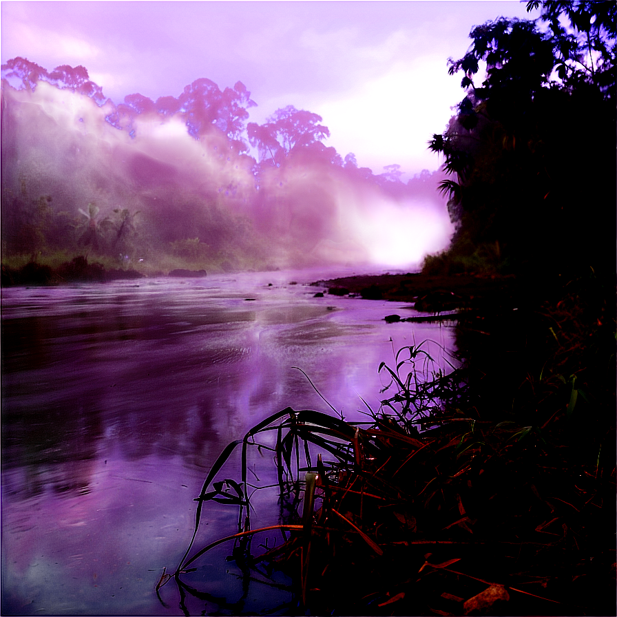 Foggy Riverbank Png Qwm31