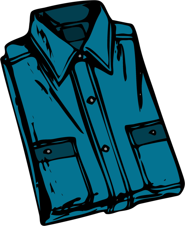 Folded Blue Dress Shirt Illustration