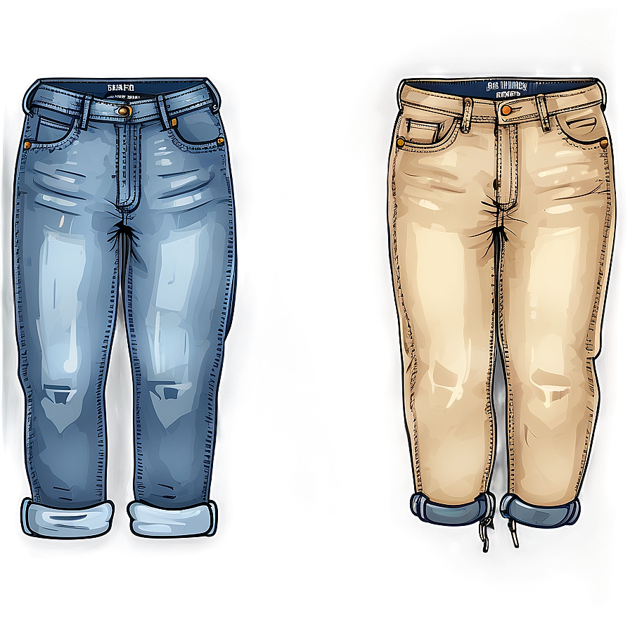 Folded Jeans Illustration Png 45