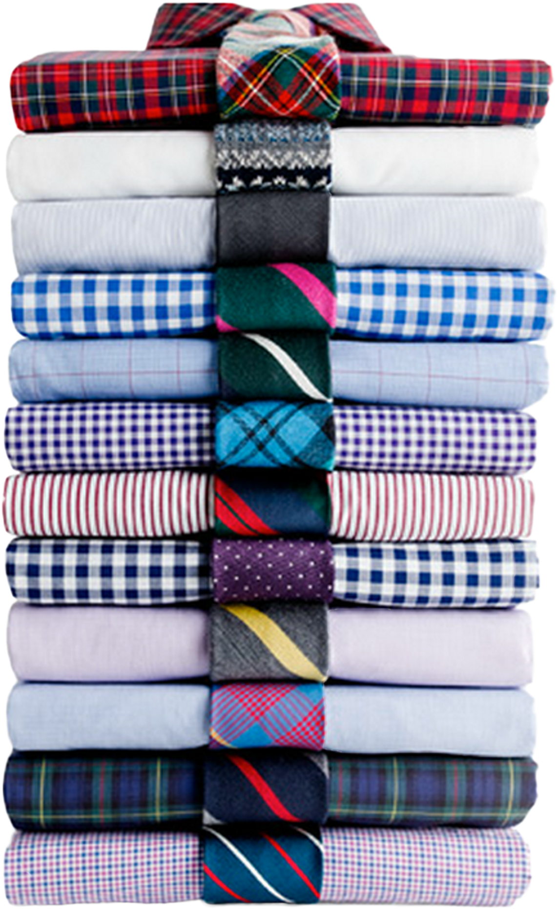 Folded Shirtsand Ties Stack