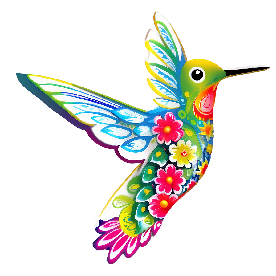 Folk Art Hummingbird Png Jkt11