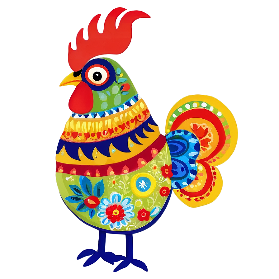 Folk Art Rooster Png Vnb