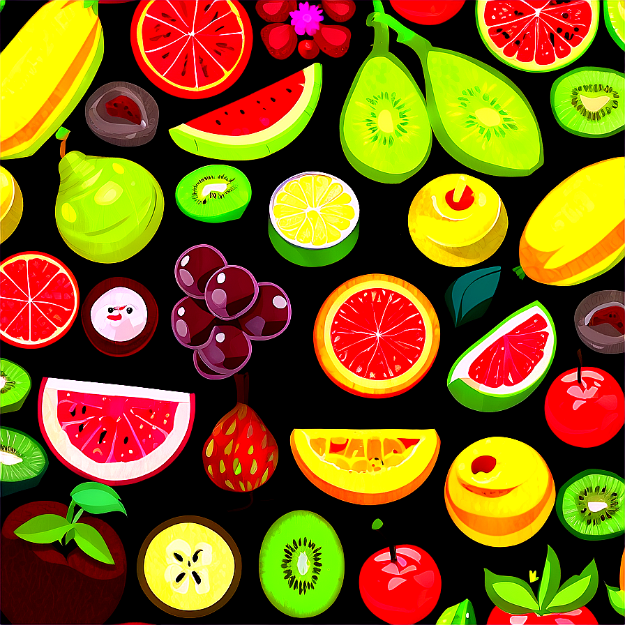 Food And Fruits Patterns Png 06212024