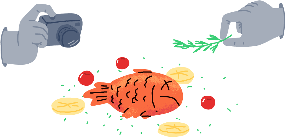 Food Photography Cartoon Fish Dish