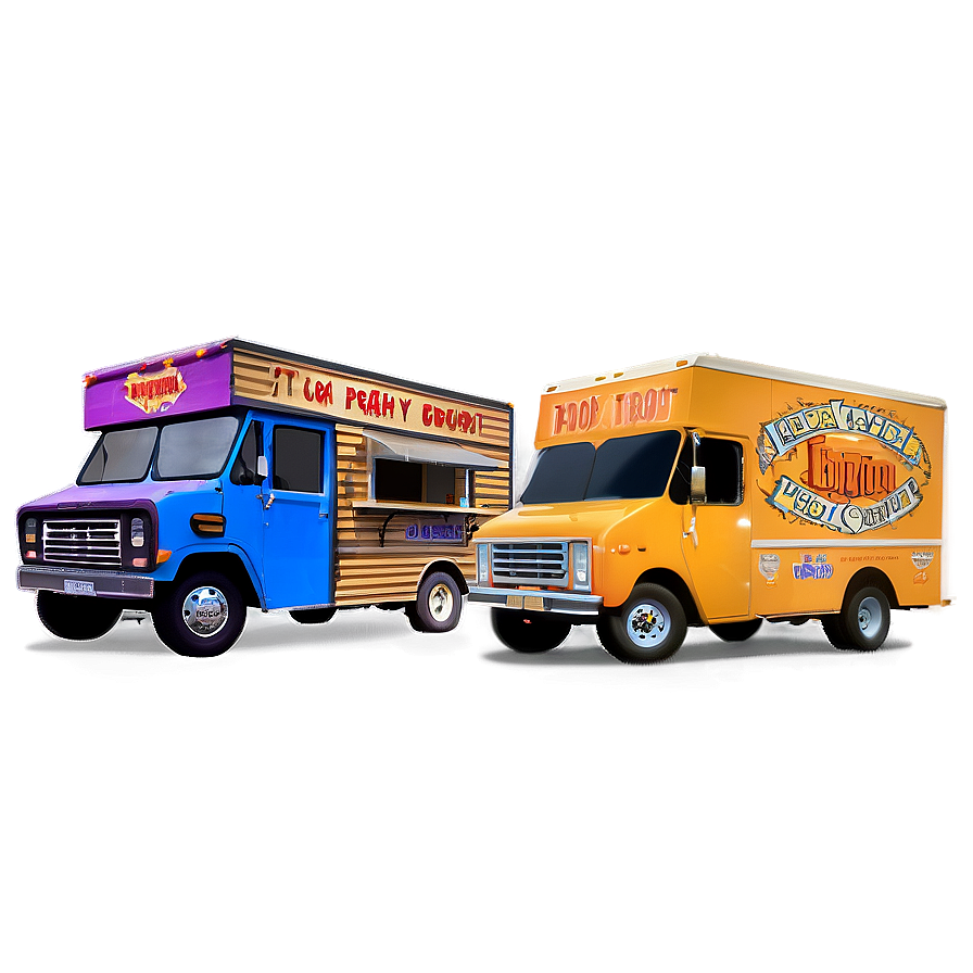 Food Truck Park Night Png Pvy