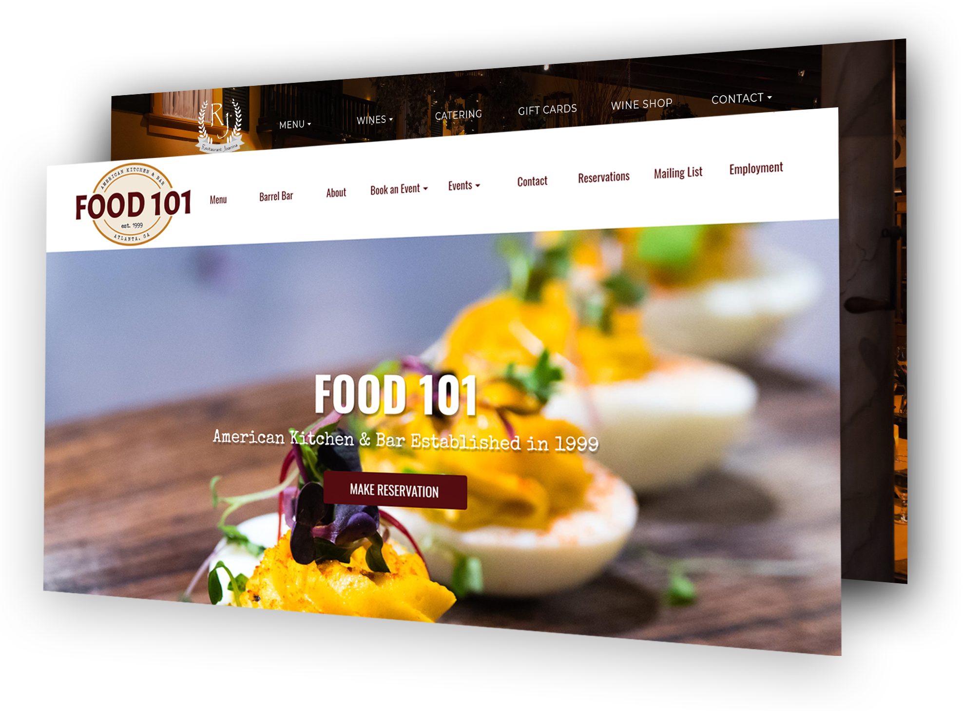 Food101 Restaurant Website Design