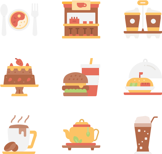 Foodand Beverage Icons Set