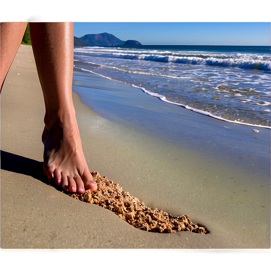 Foot On Sandy Beach Png Msd