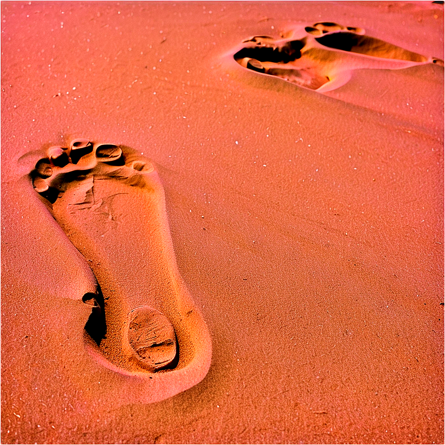 Footprints In Sandy Beach Png 06242024