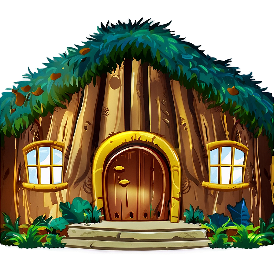 Forest Animal House Cartoon Png 43